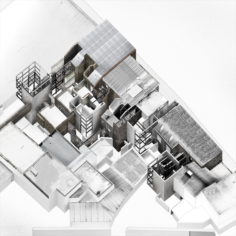 The follies consolidate various building typologies into a vast infrastructural landscape.